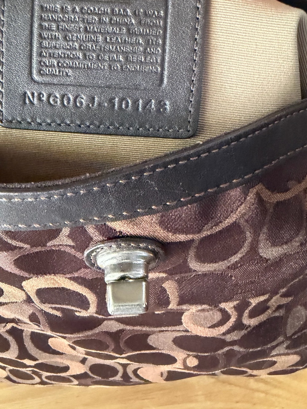 Coach Brown Signature Jacquard Hobo Turn-lock Suede Corners and Bottom Bag - Picture 14 of 15